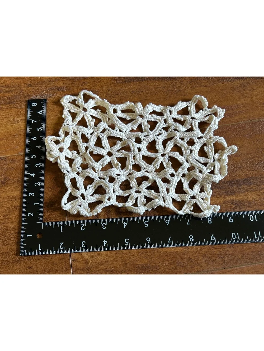 Vintage Handmade Crochet Lace Doily in Cream